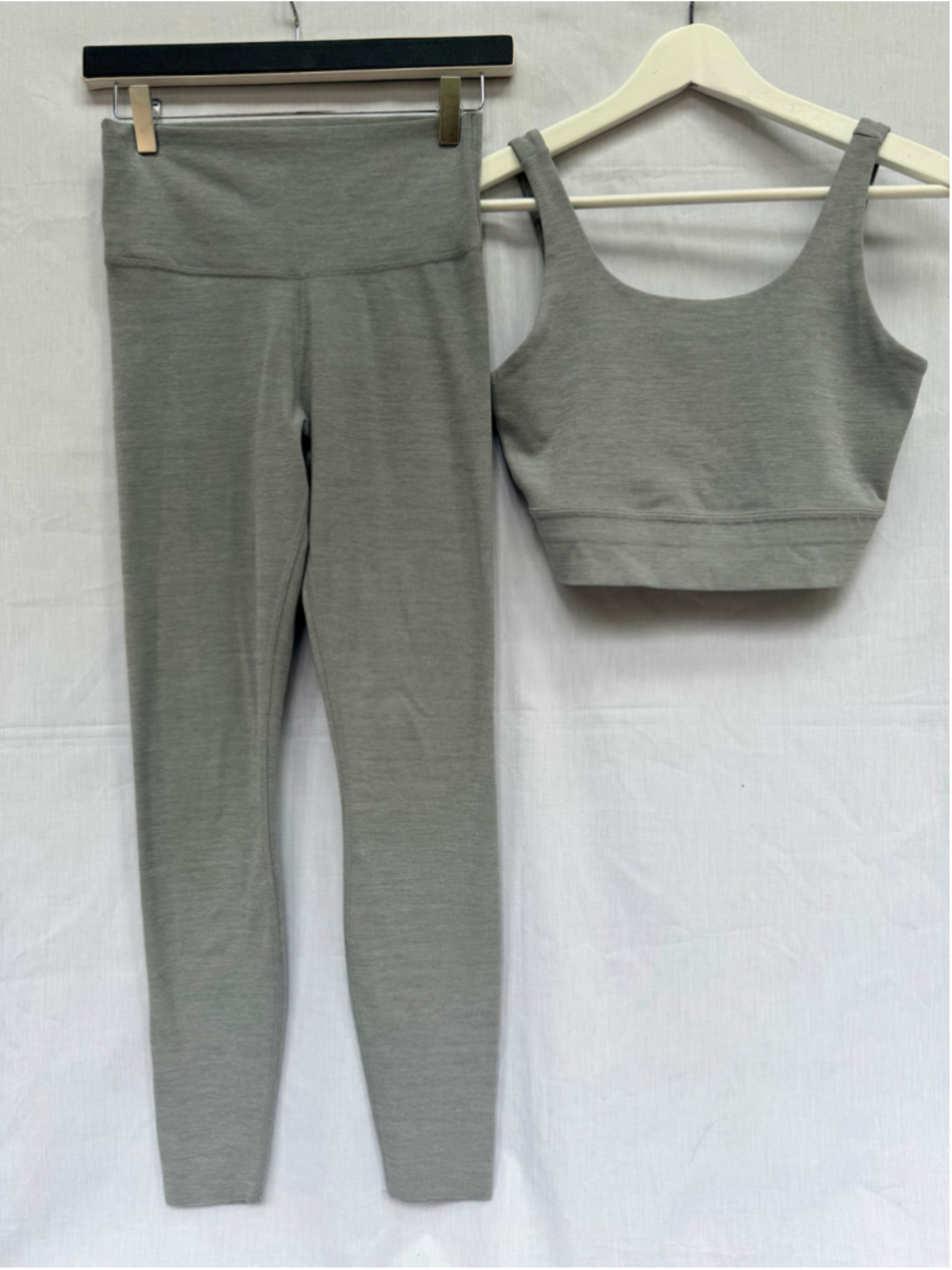 Women's Nike Yoga Dri-FIT Leggings and Sports Bra Set, Size S, Grey